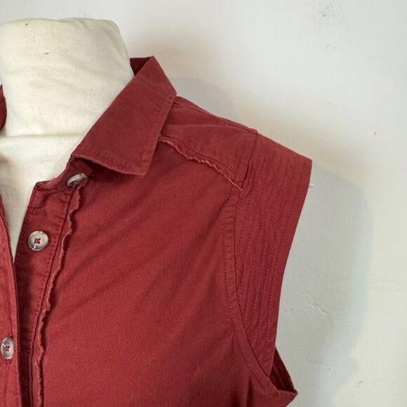 Pilcro Collared Shirt Dress in Crimson | 10 | Anthropologie | New NWT - Picture 7 of 16